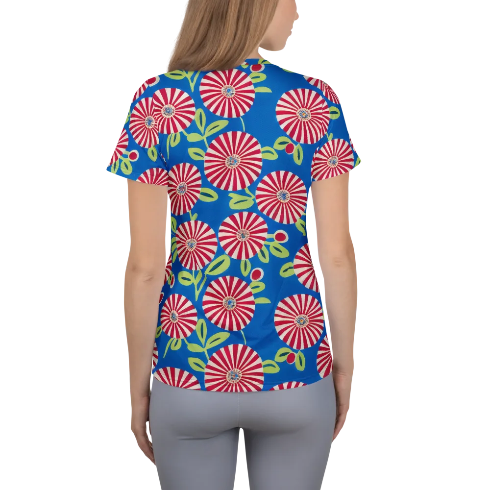 Radiant Garden Parade on Women's Athletic T-Shirt — Back