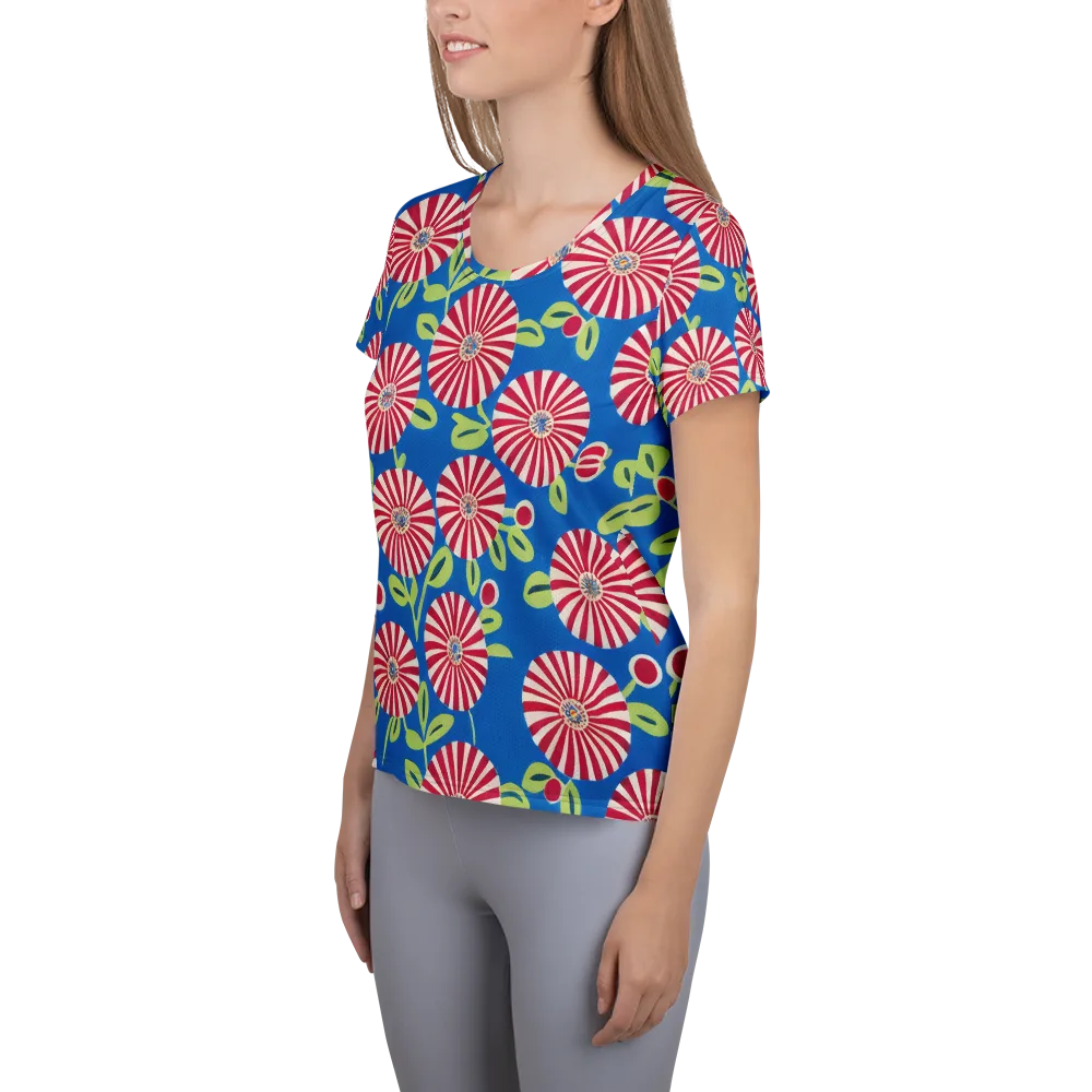 Radiant Garden Parade on Women's Athletic T-Shirt — Left
