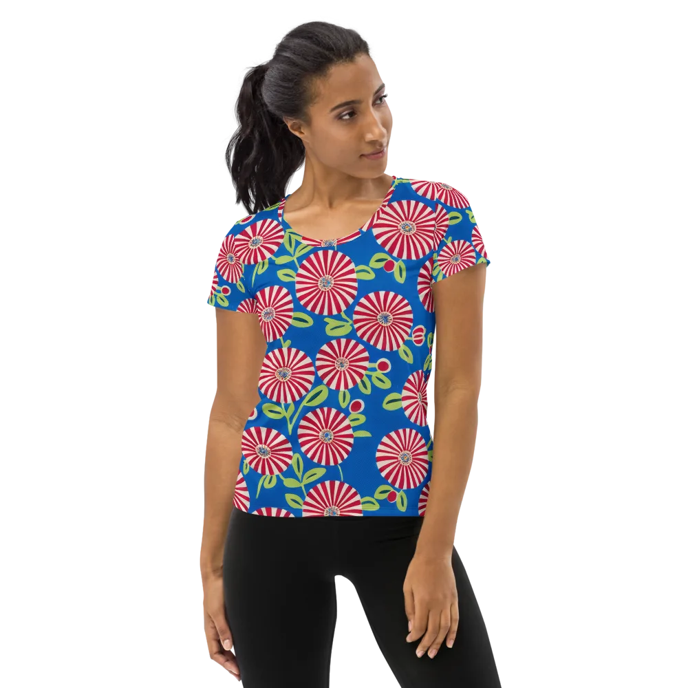 Radiant Garden Parade on Women's Athletic T-Shirt — Front