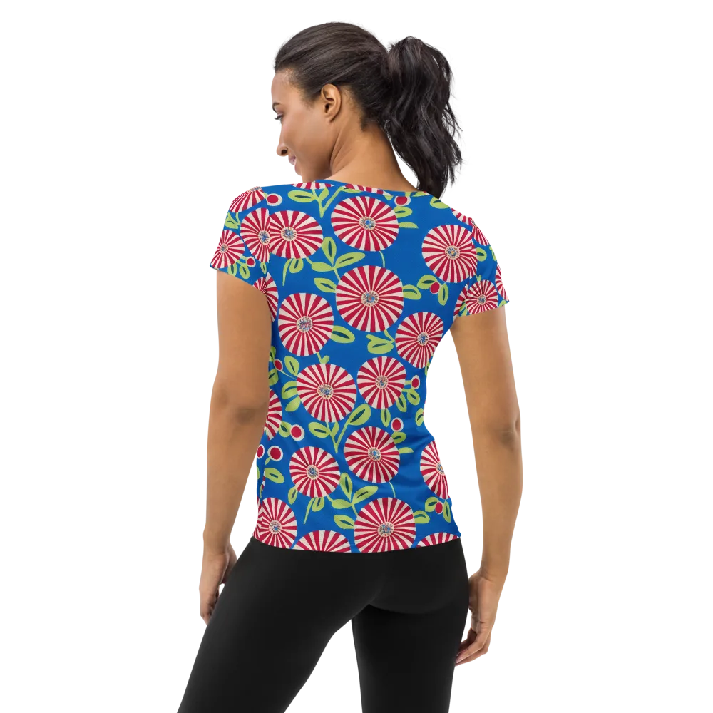 Radiant Garden Parade on Women's Athletic T-Shirt — Back