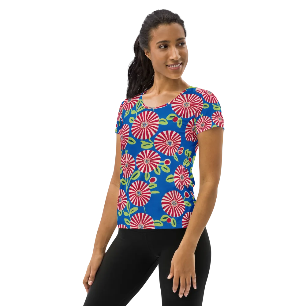 Radiant Garden Parade on Women's Athletic T-Shirt — Left