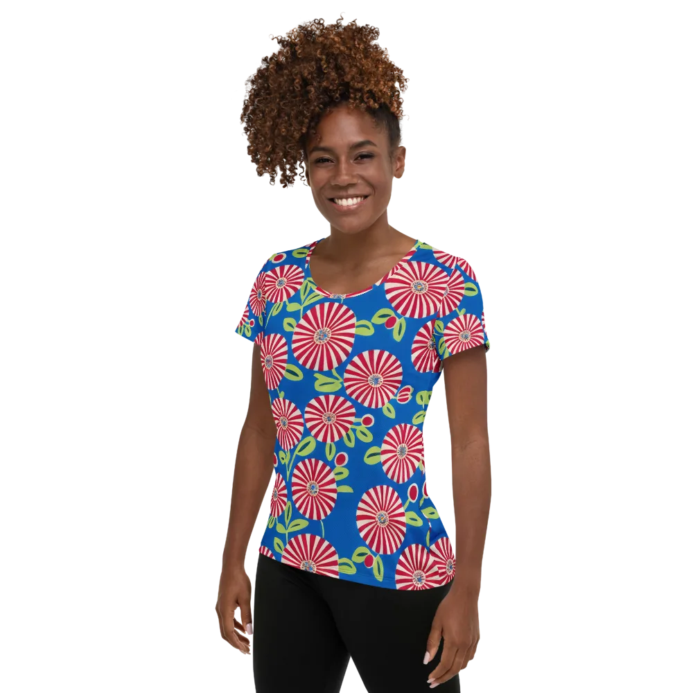 Radiant Garden Parade on Women's Athletic T-Shirt — Left