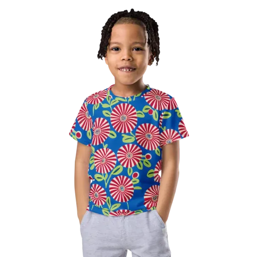Radiant Garden Parade on a Kids Crew Neck T-Shirt