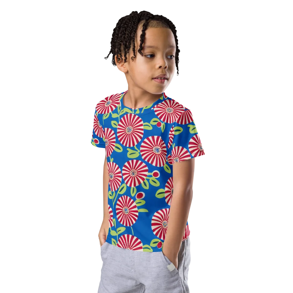 Radiant Garden Parade on Kids Crew Neck T-Shirt — Left Front