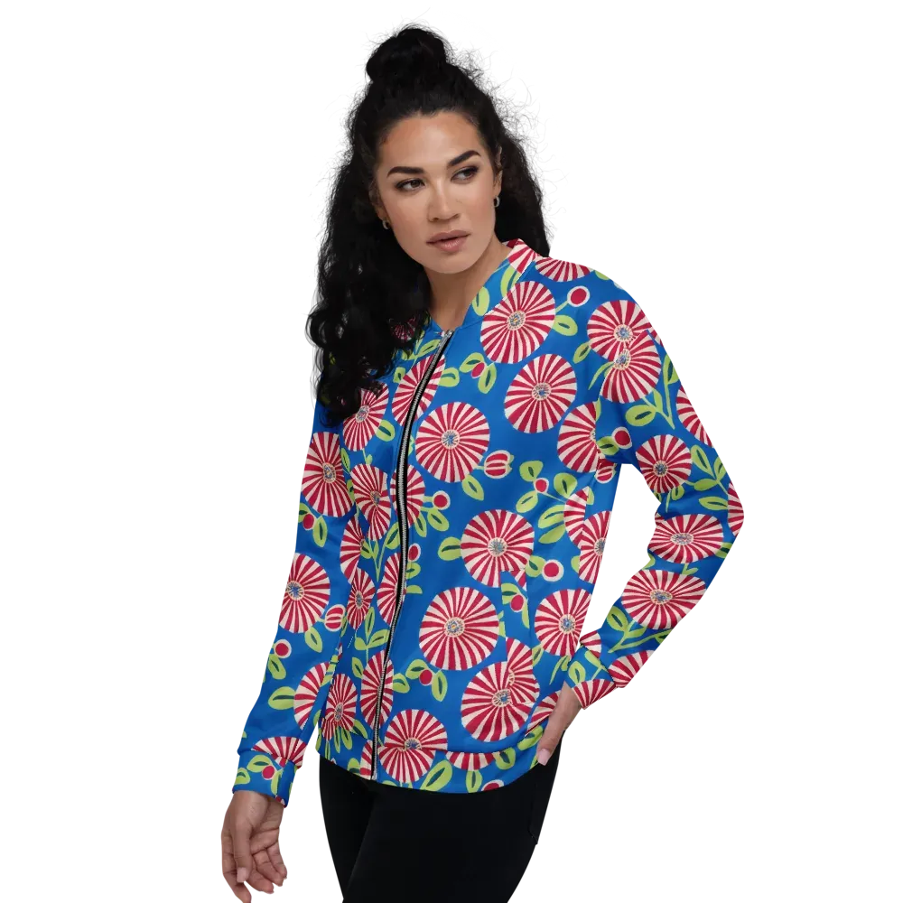 Radiant Garden Parade on Bomber Jacket — Left