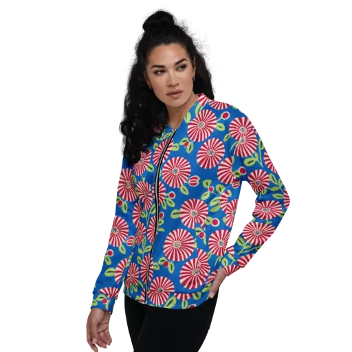 Radiant Garden Parade on a Bomber Jacket