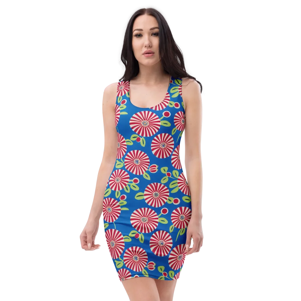 Radiant Garden Parade on Bodycon Dress — Front