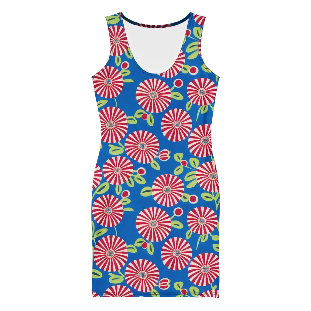 Radiant Garden Parade on Bodycon Dress — Front