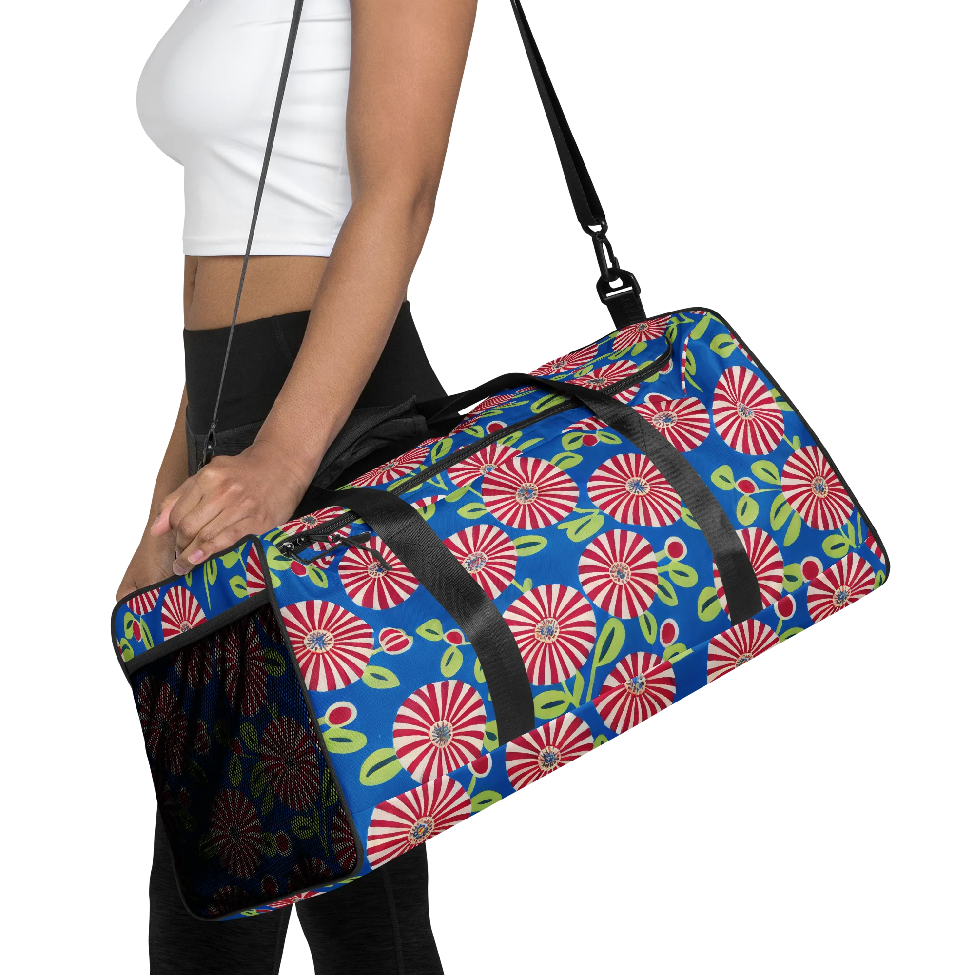 Radiant Garden Parade on Duffle Bag — Front