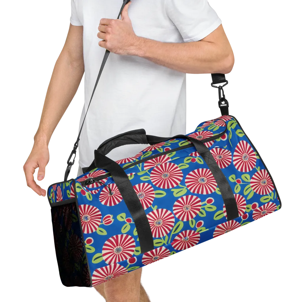 Radiant Garden Parade on Duffle Bag — Right Front