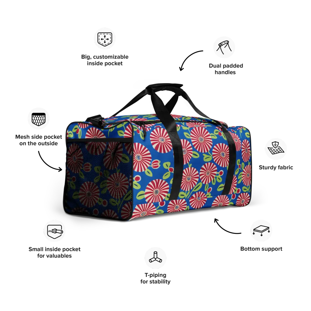 Radiant Garden Parade on Duffle Bag — Right Front