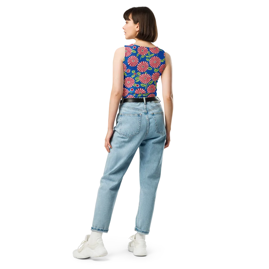 Radiant Garden Parade on Crop Top — Back