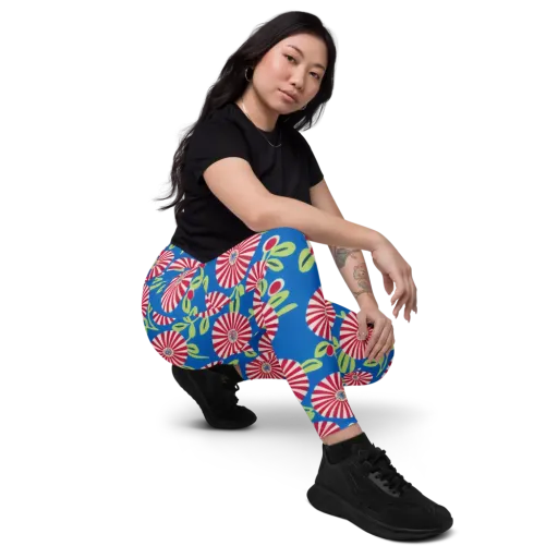 Radiant Garden Parade on a Leggings with Pockets