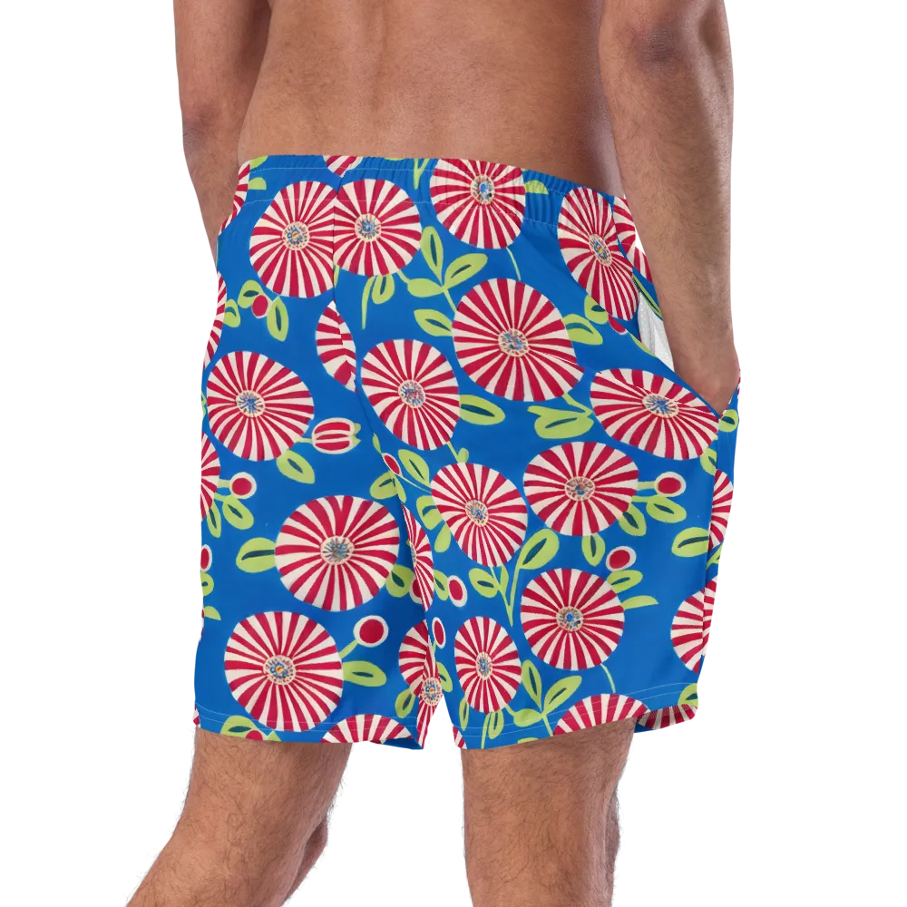 Radiant Garden Parade on Swim Trunks — Right Back