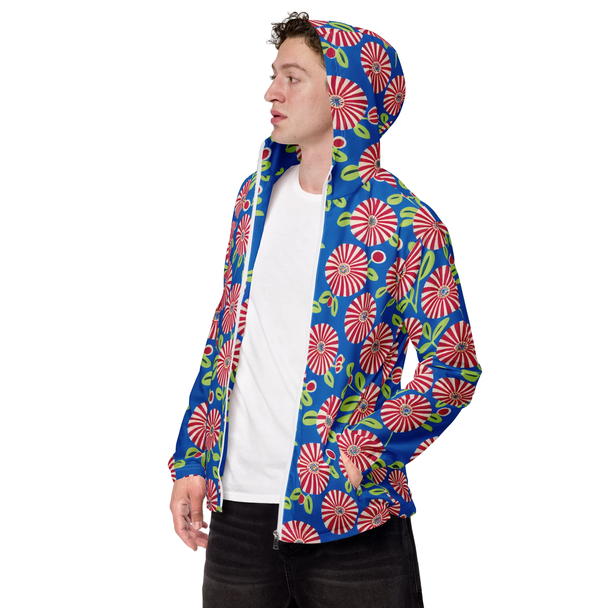 Radiant Garden Parade on Men's Windbreaker — Left Front