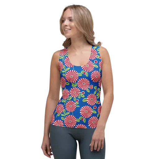 Radiant Garden Parade on a Women's Tank Top