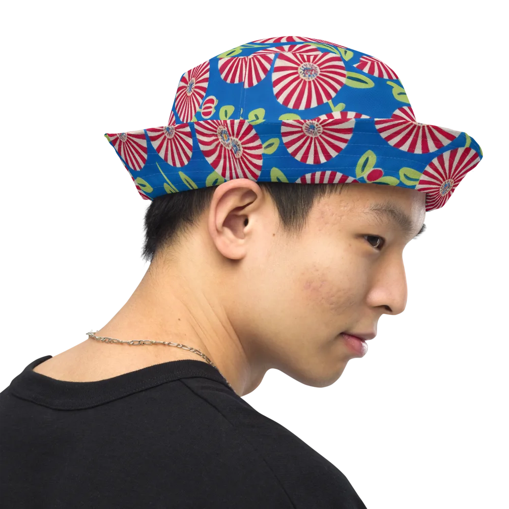 Radiant Garden Parade on Reversible Bucket Hat — Right Outside