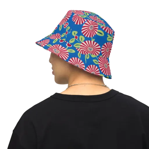 Radiant Garden Parade on a Reversible Bucket Hat