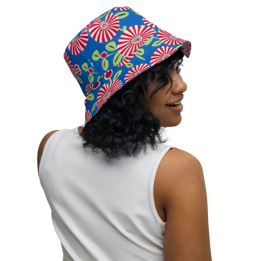 Radiant Garden Parade on Reversible Bucket Hat — Right Outside
