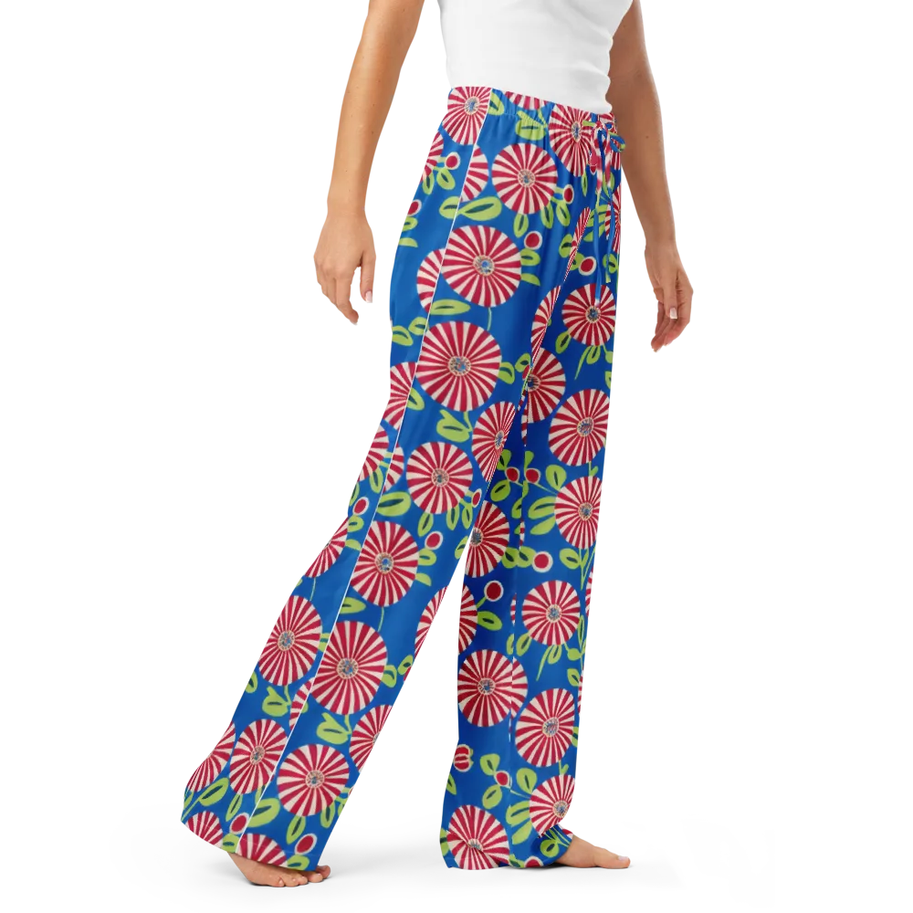 Radiant Garden Parade on Women's Pajama Pants — Right Front