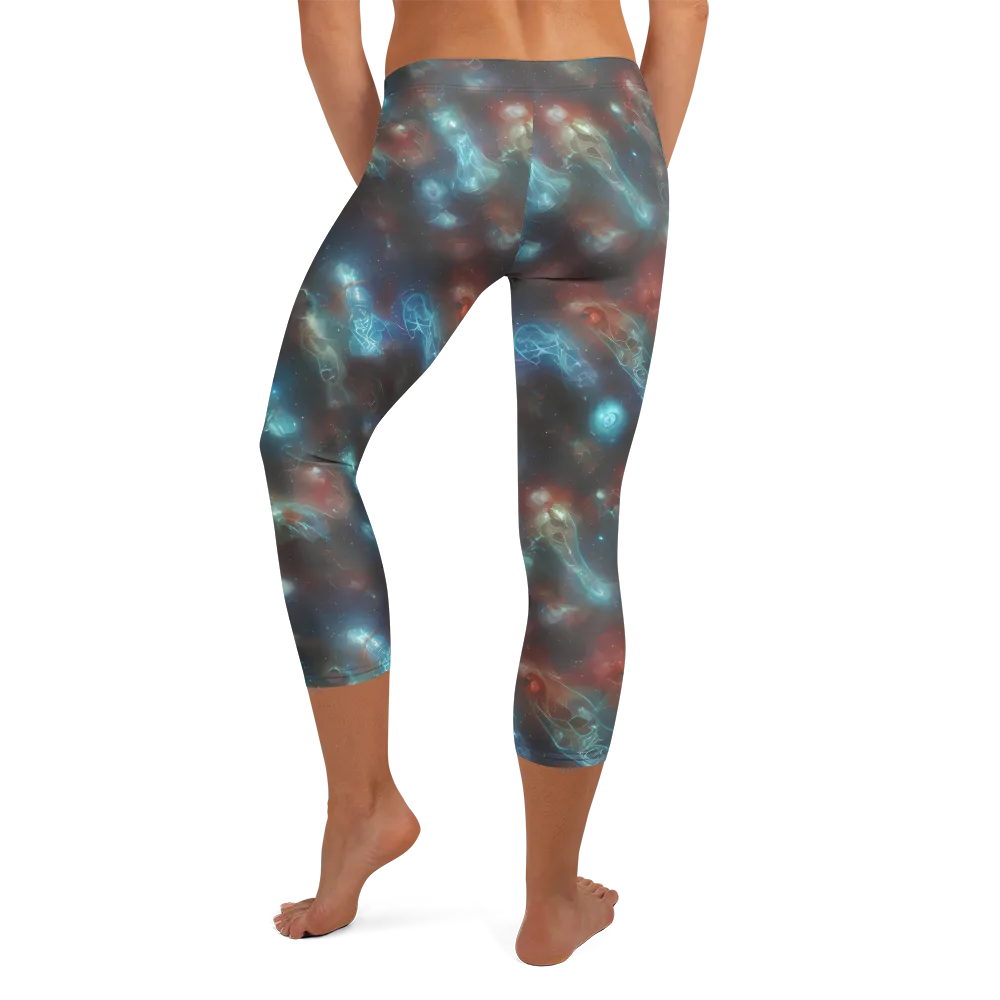 Astral Jellyfish on Capri Leggings — Back