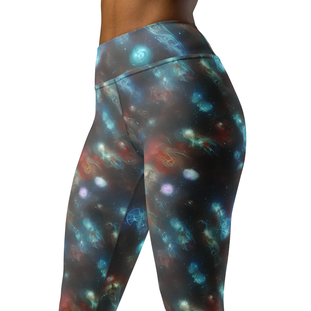 Astral Jellyfish on Yoga Leggings — Left Front