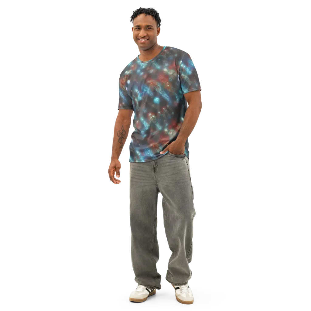 Astral Jellyfish on Men's Cotton Crew Neck T-Shirt — Front
