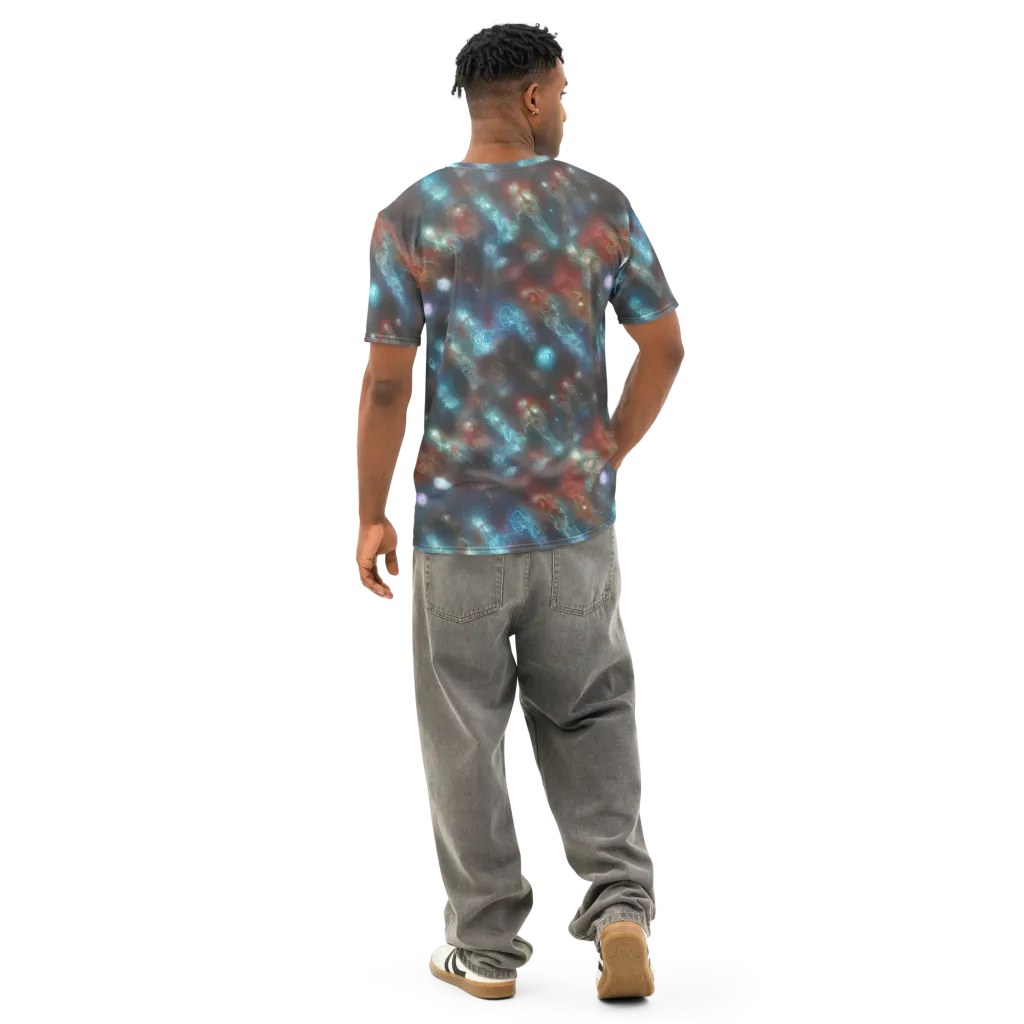 Astral Jellyfish on Men's Cotton Crew Neck T-Shirt — Back