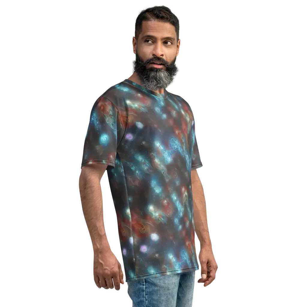 Astral Jellyfish on Men's Crew Neck T-Shirt — Right