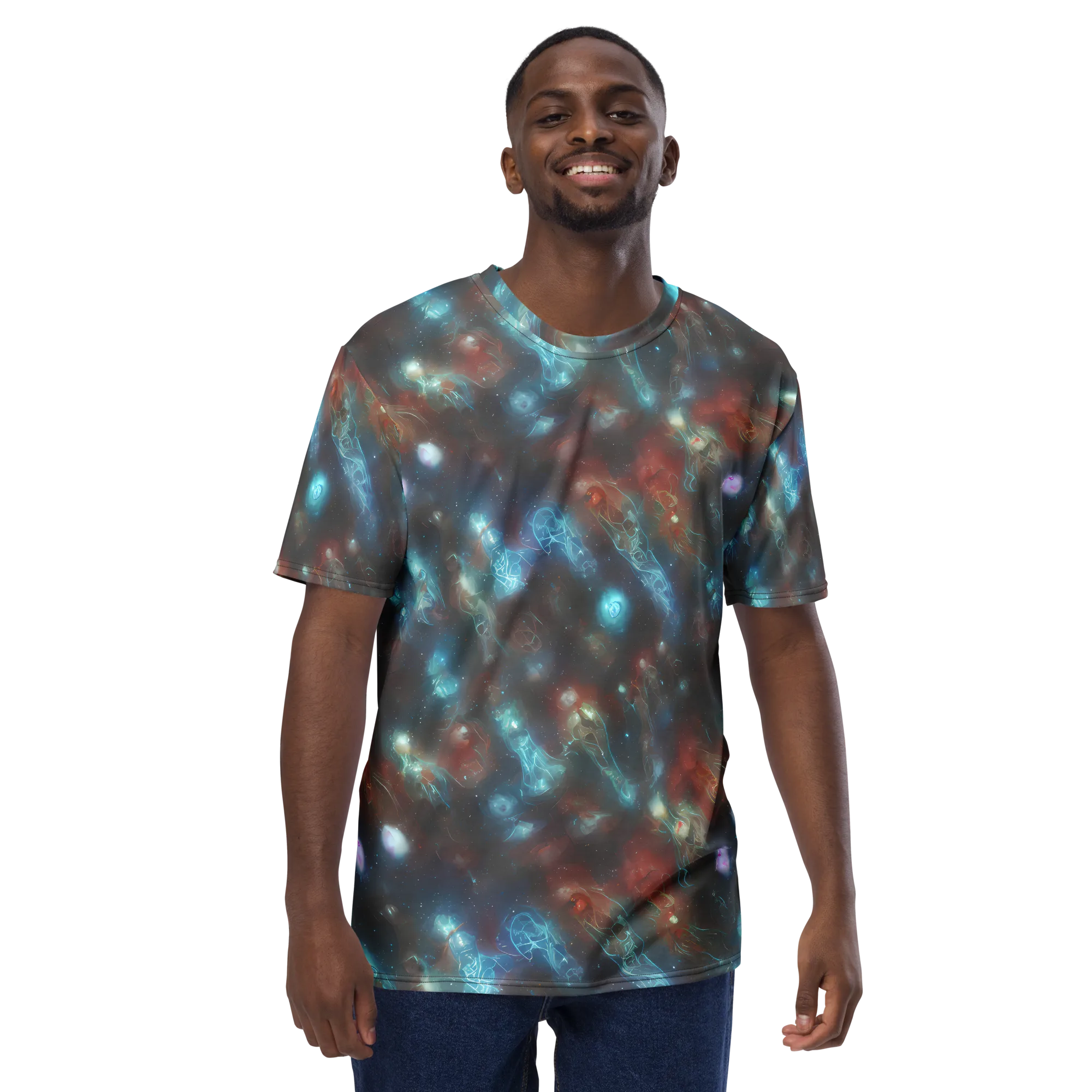 Astral Jellyfish on Men's Crew Neck T-Shirt — Front