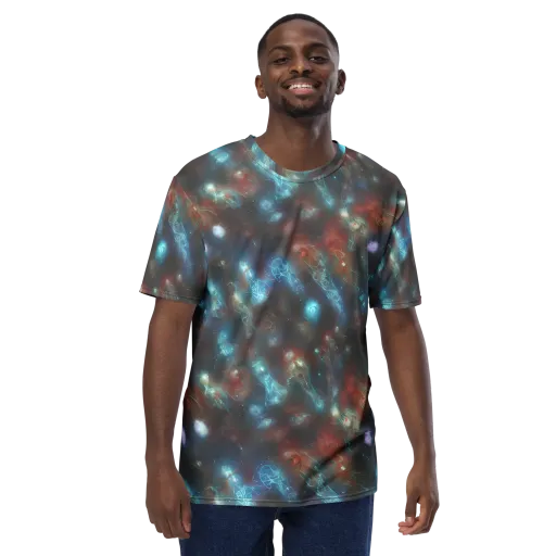 Astral Jellyfish on a Men's Crew Neck T-Shirt