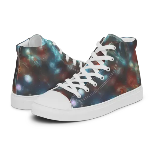 Astral Jellyfish on a Men's High Top Canvas Shoes