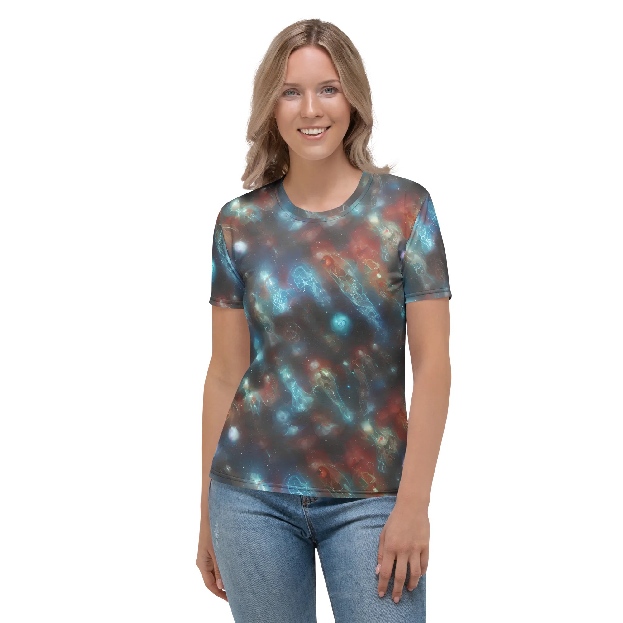 Astral Jellyfish on Women's Crew Neck T-Shirt — Front
