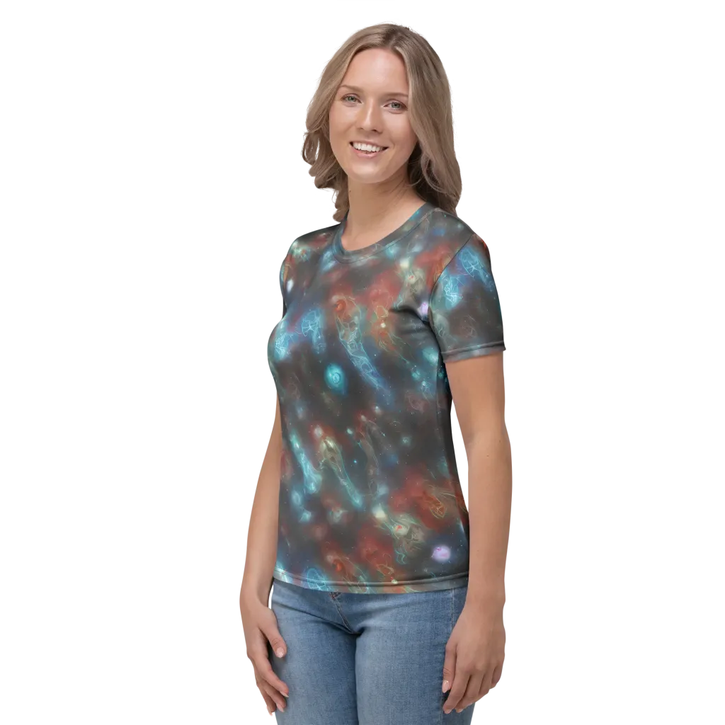 Astral Jellyfish on Women's Crew Neck T-Shirt — Left
