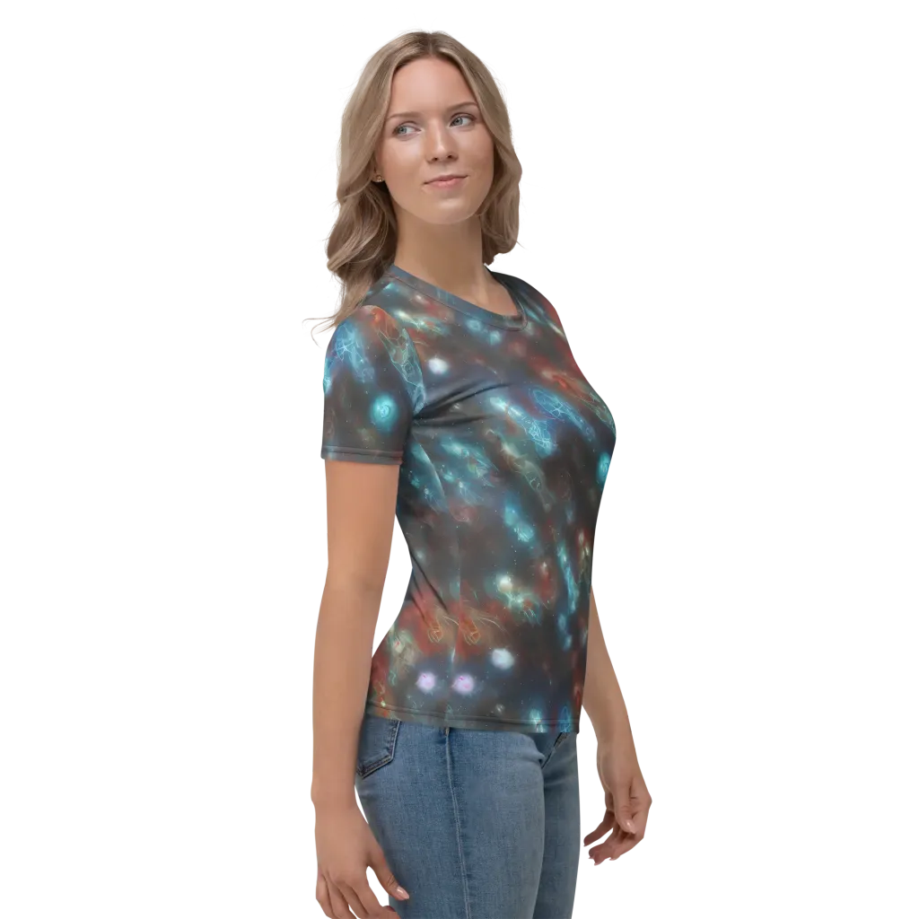 Astral Jellyfish on Women's Crew Neck T-Shirt — Right