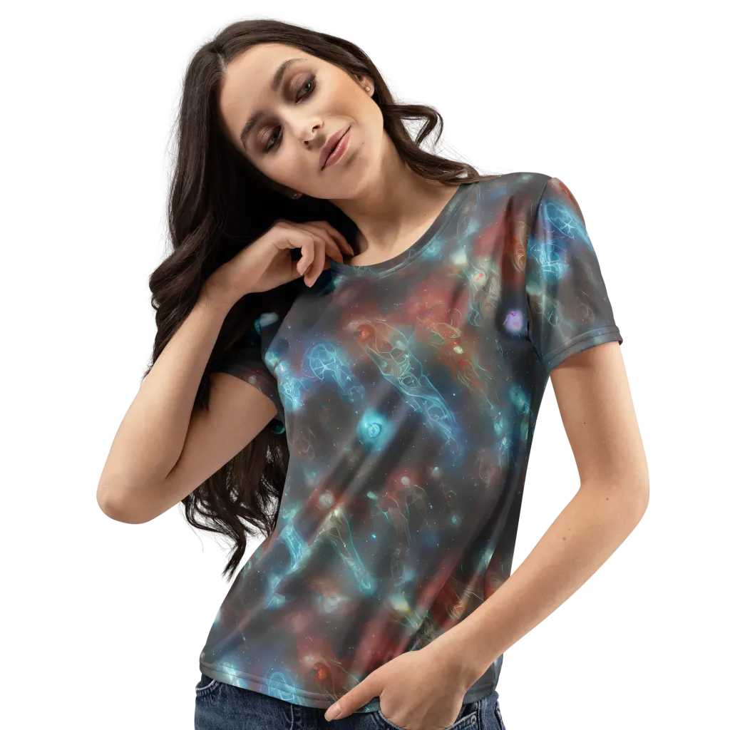 Astral Jellyfish on Women's Crew Neck T-Shirt — Left Front