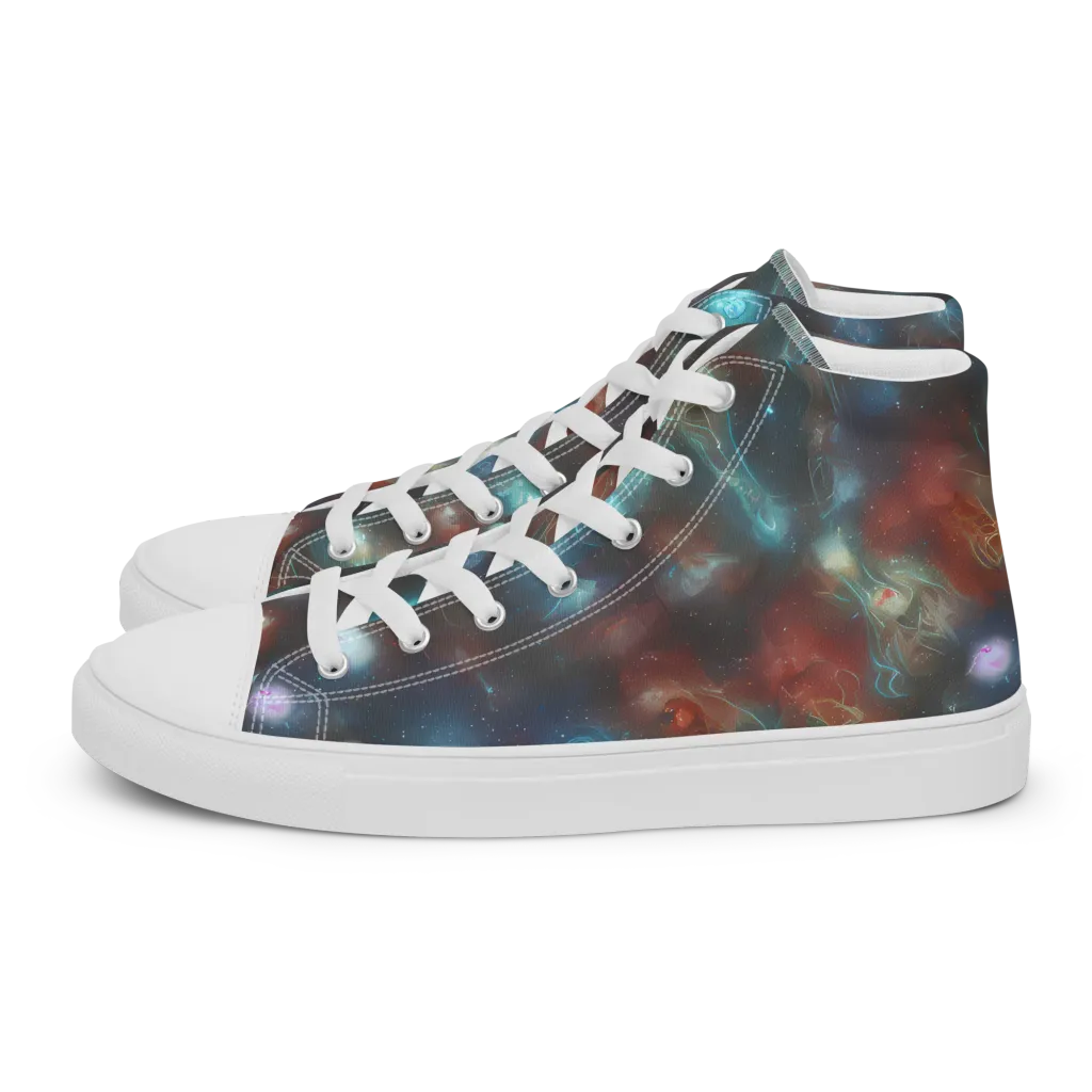 Astral Jellyfish on Women's High Top Canvas Shoes — Left