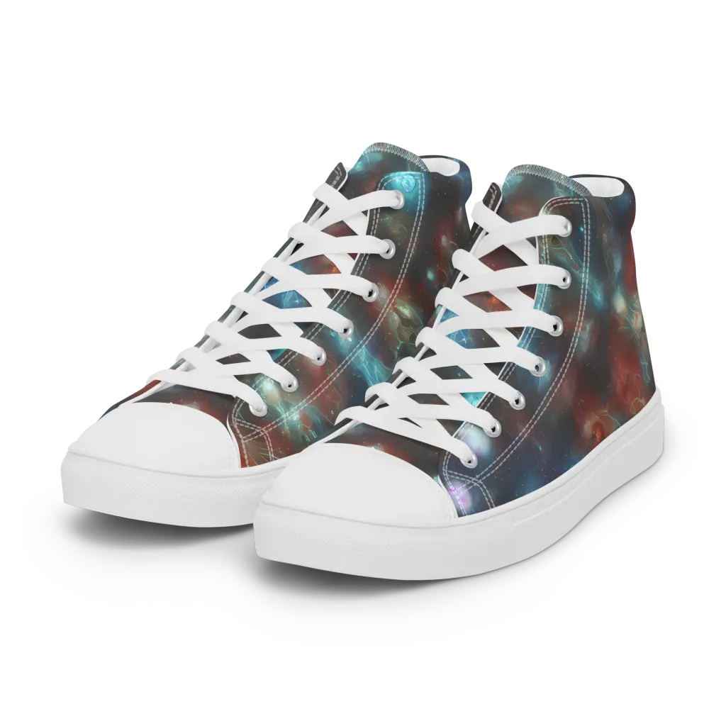 Astral Jellyfish on Women's High Top Canvas Shoes — Left Front