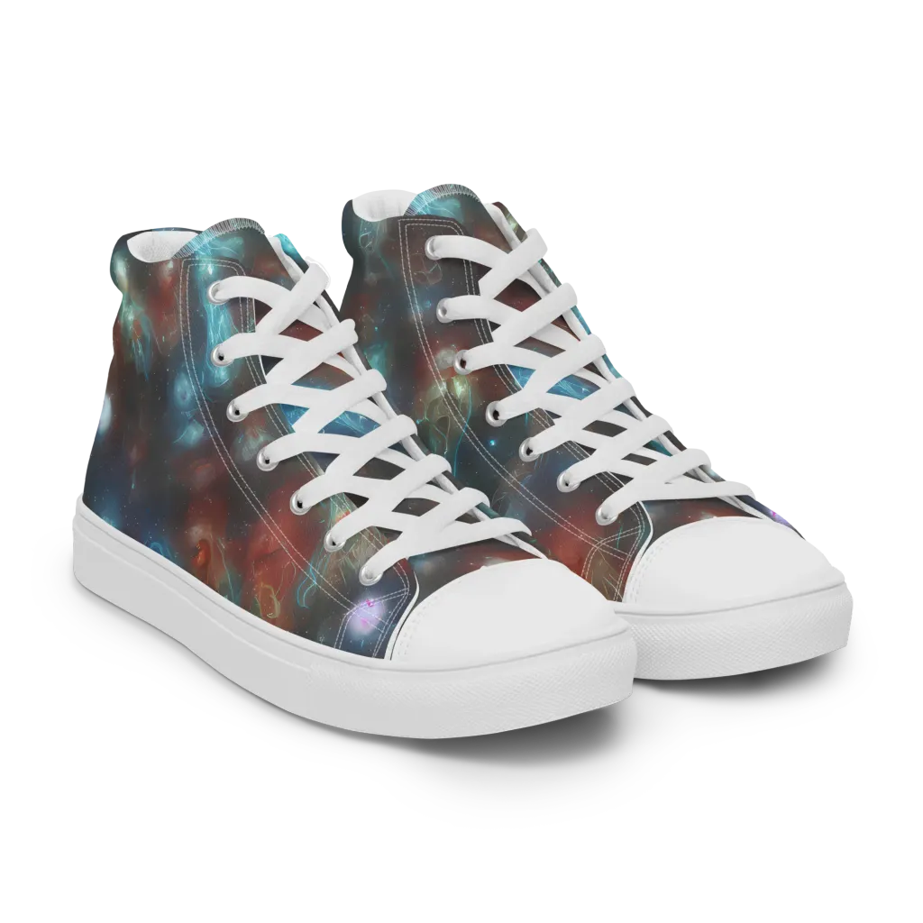 Astral Jellyfish on Women's High Top Canvas Shoes — Right Front