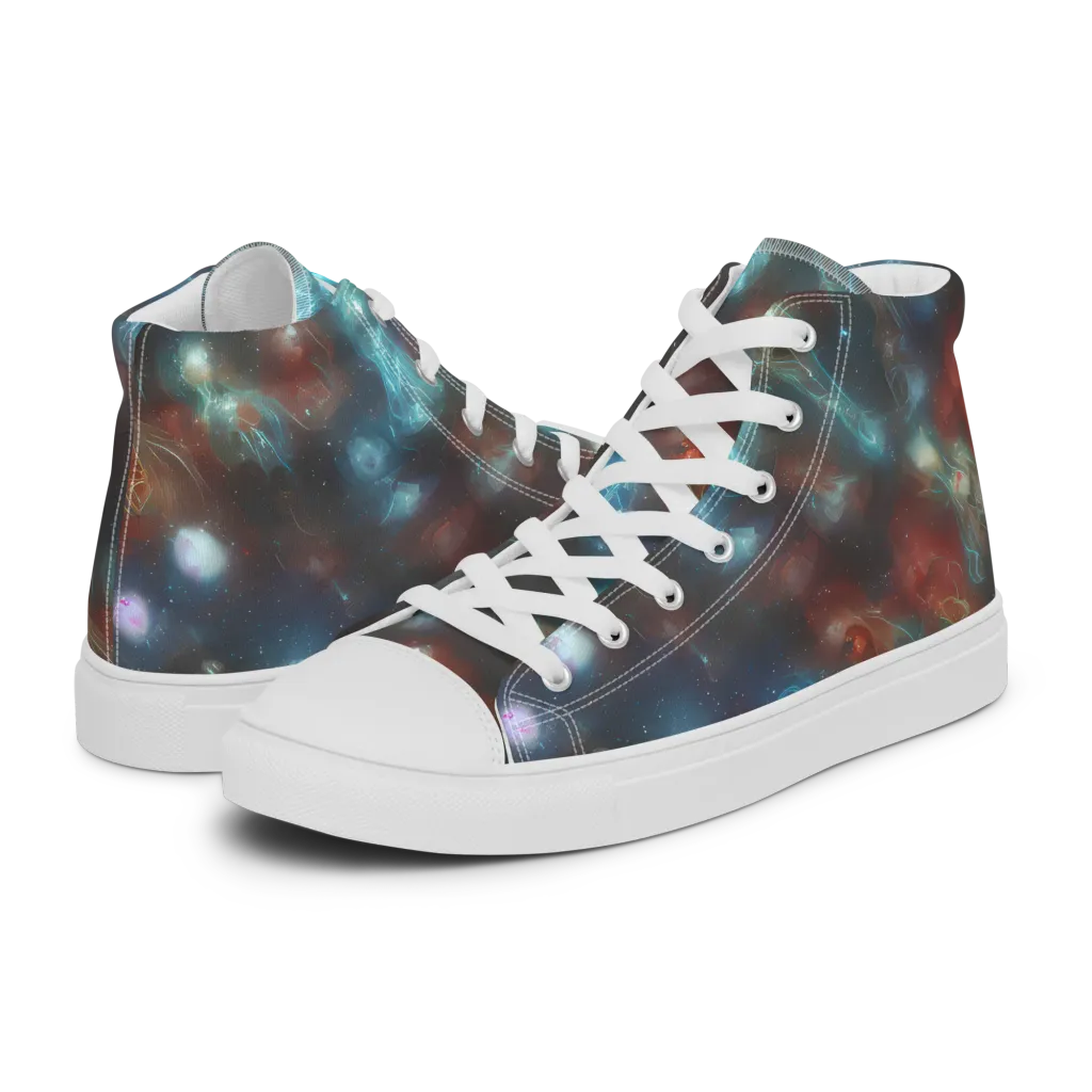 Astral Jellyfish on Women's High Top Canvas Shoes — Left