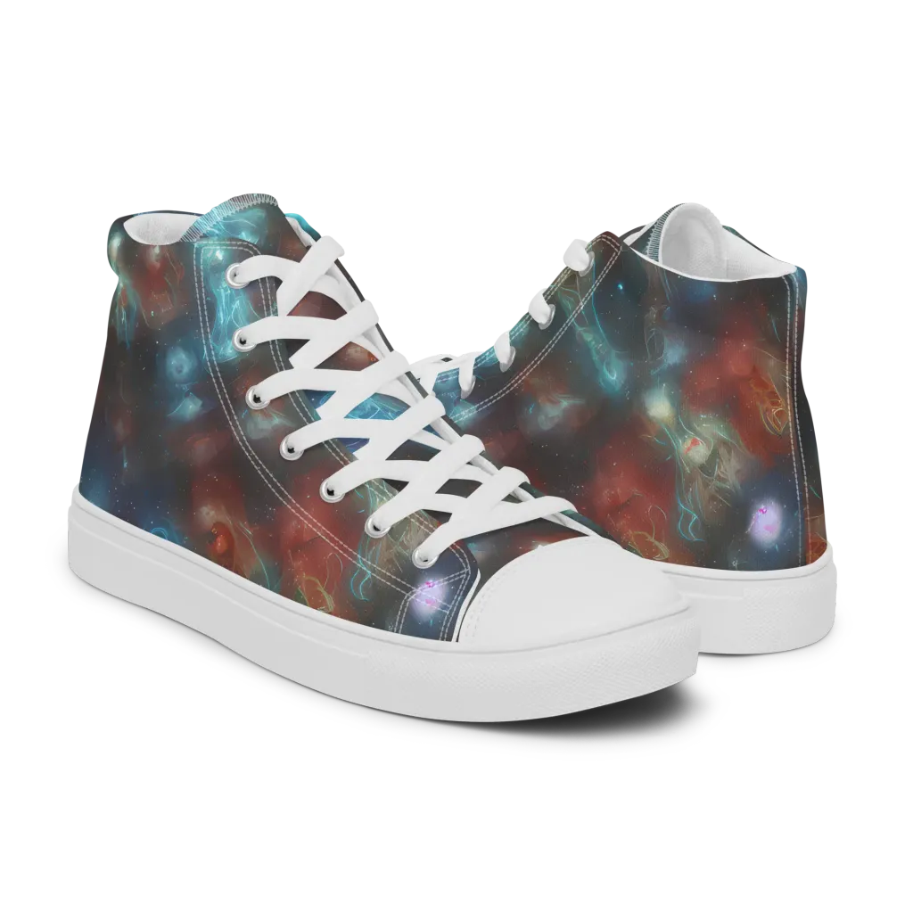 Astral Jellyfish on Women's High Top Canvas Shoes — Right