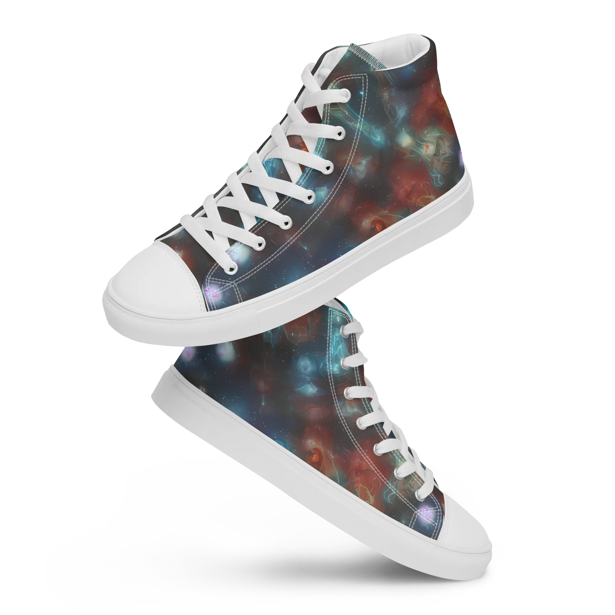 Astral Jellyfish on Women's High Top Canvas Shoes — Front