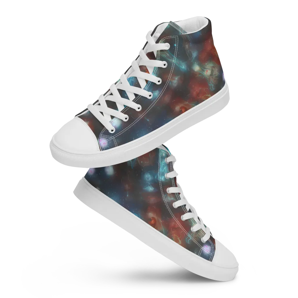 Astral Jellyfish on Women's High Top Canvas Shoes — Front