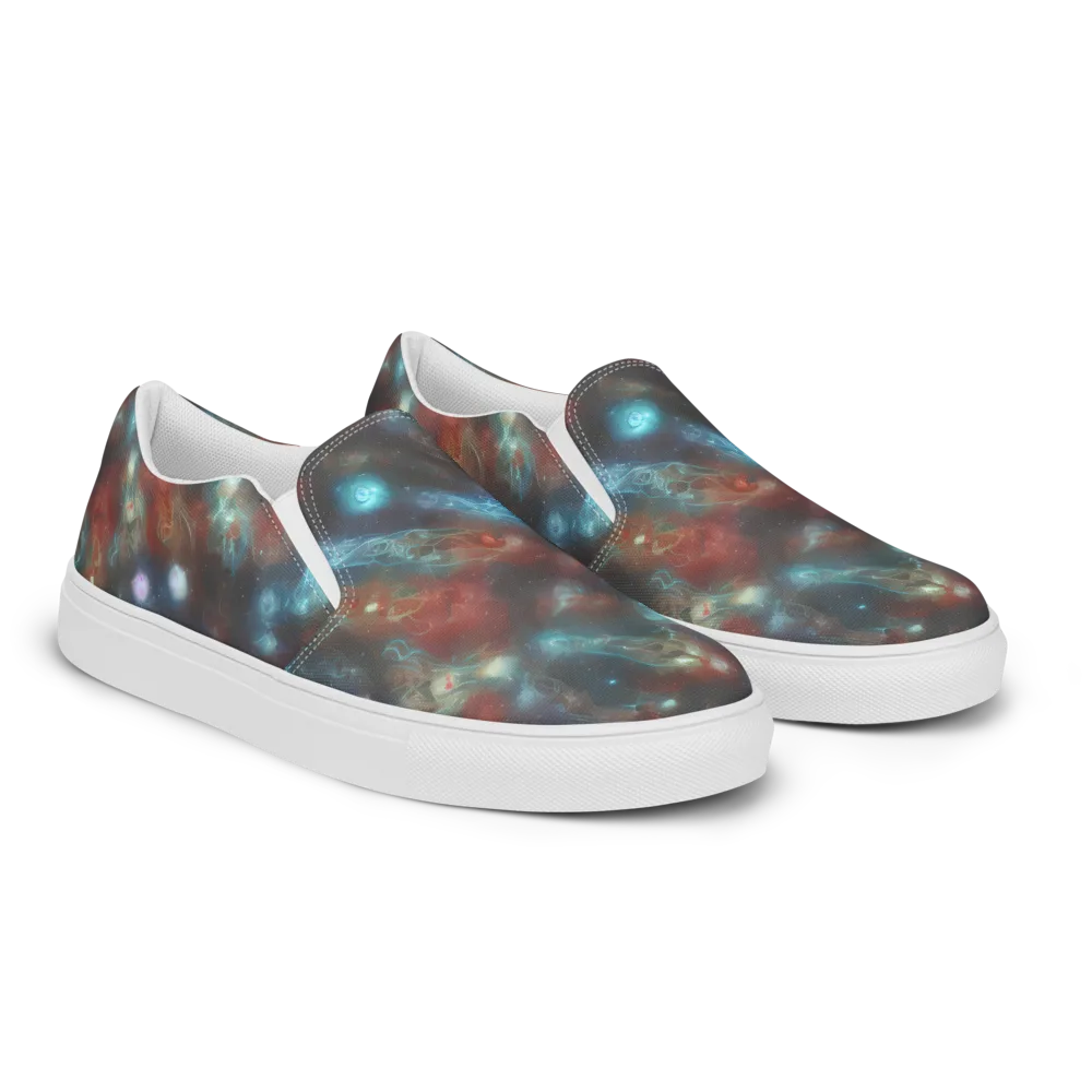 Astral Jellyfish on Men's Slip-On Canvas Shoes — Right Front