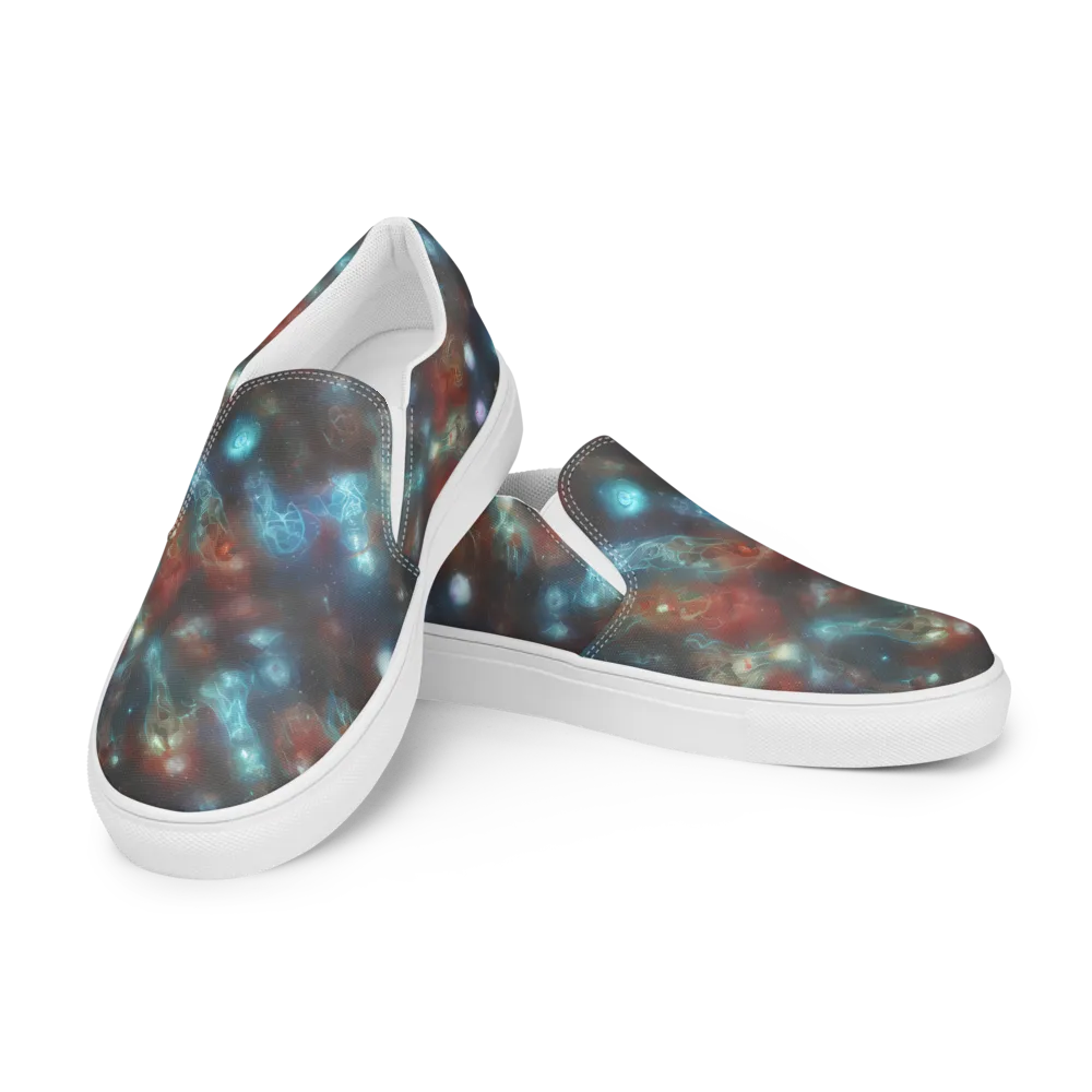 Astral Jellyfish on Men's Slip-On Canvas Shoes — Left Front