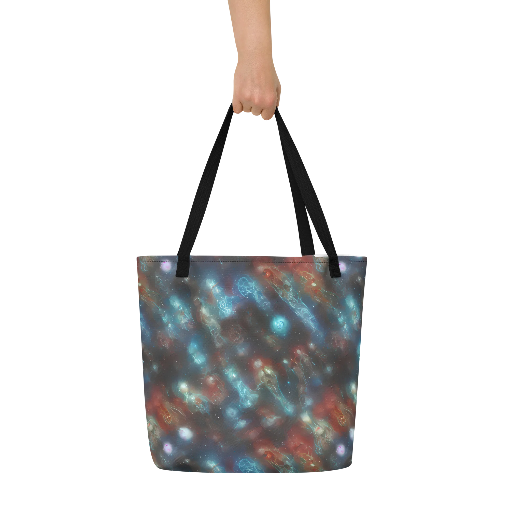 Astral Jellyfish on Large Tote Bag W/ Pocket — Front