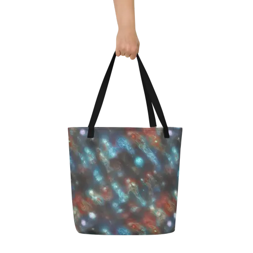 Astral Jellyfish on a Large Tote Bag W/ Pocket