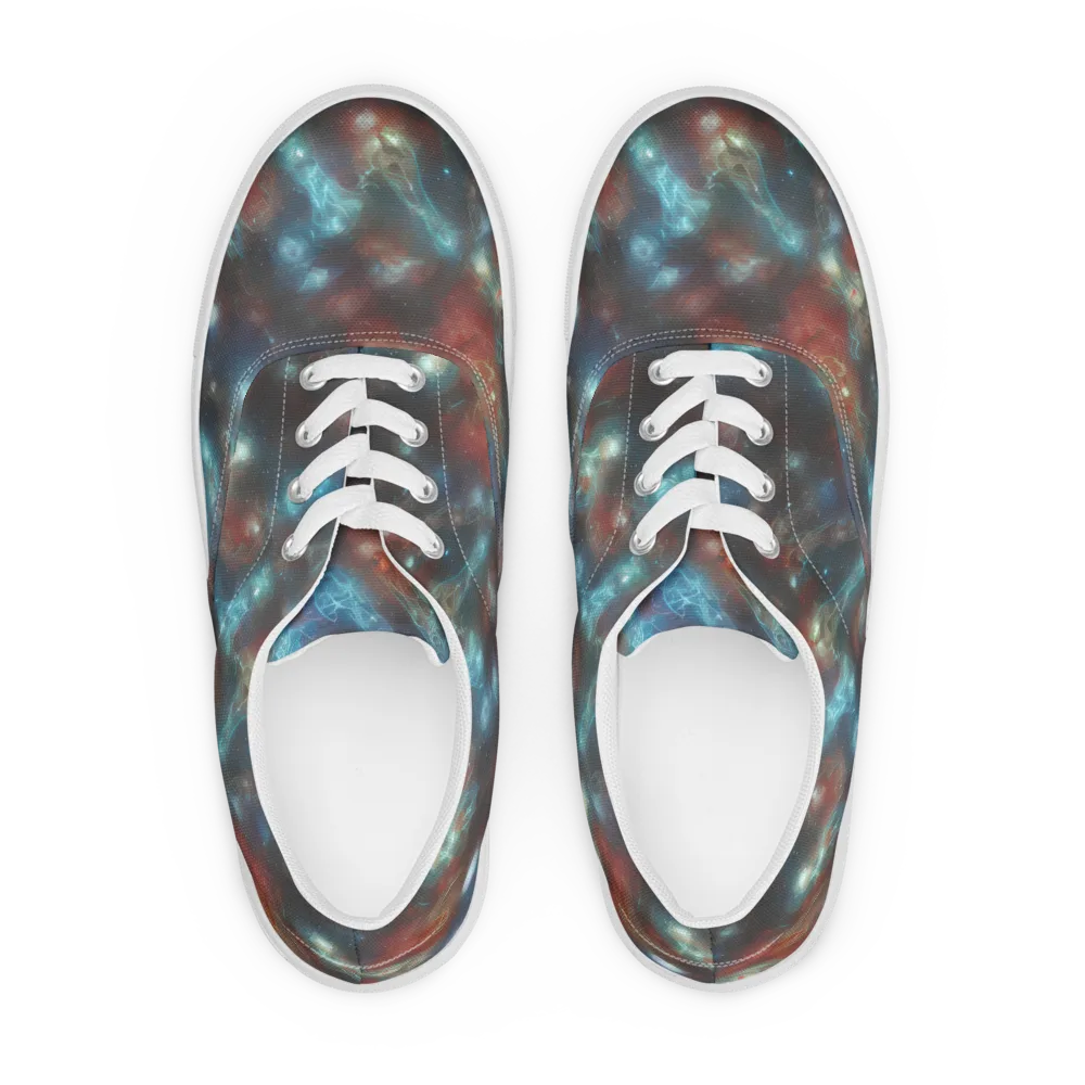 Astral Jellyfish on Men's Lace-Up Canvas Shoes — Front