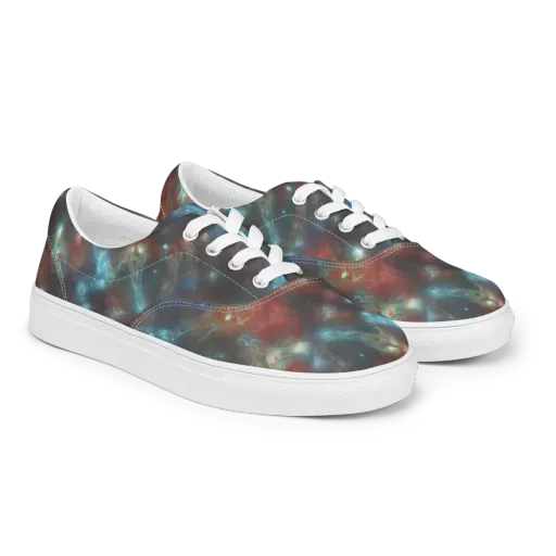 Astral Jellyfish on a Men's Lace-Up Canvas Shoes