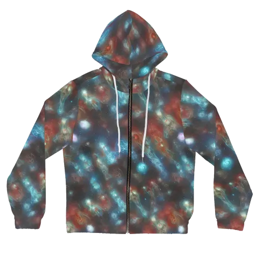 Astral Jellyfish on a Women's Full-Zip Hoodie